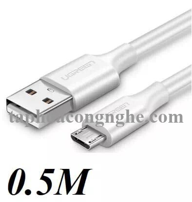 Ugreen 60140 0.5M màu Trắng Cáp sạc truyền dữ liệu USB 2.0 sang MICRO USB hỗ trợ sạc nhanh US289 30060140